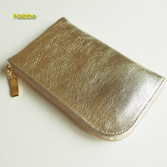 Kawa tumu slim and lightweight cowhide wallet (champagne gold & Silver)